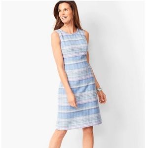 NWT Talbots Ladies Size 18 Blue Tweed Sleeveless Dress